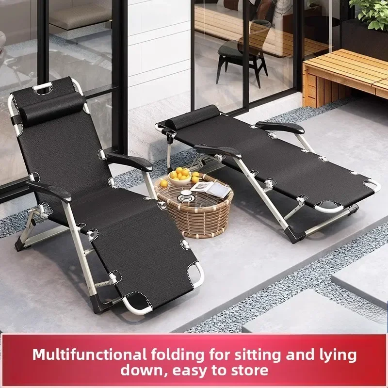 Outdoor Furniture Recliner Set - モダンな家庭用品 折りたたみ式リクライニングチェア 昼休憩用 オフィス昼寝ベッド 家庭用バルコニー用 屋外用背もたれ付き椅子
