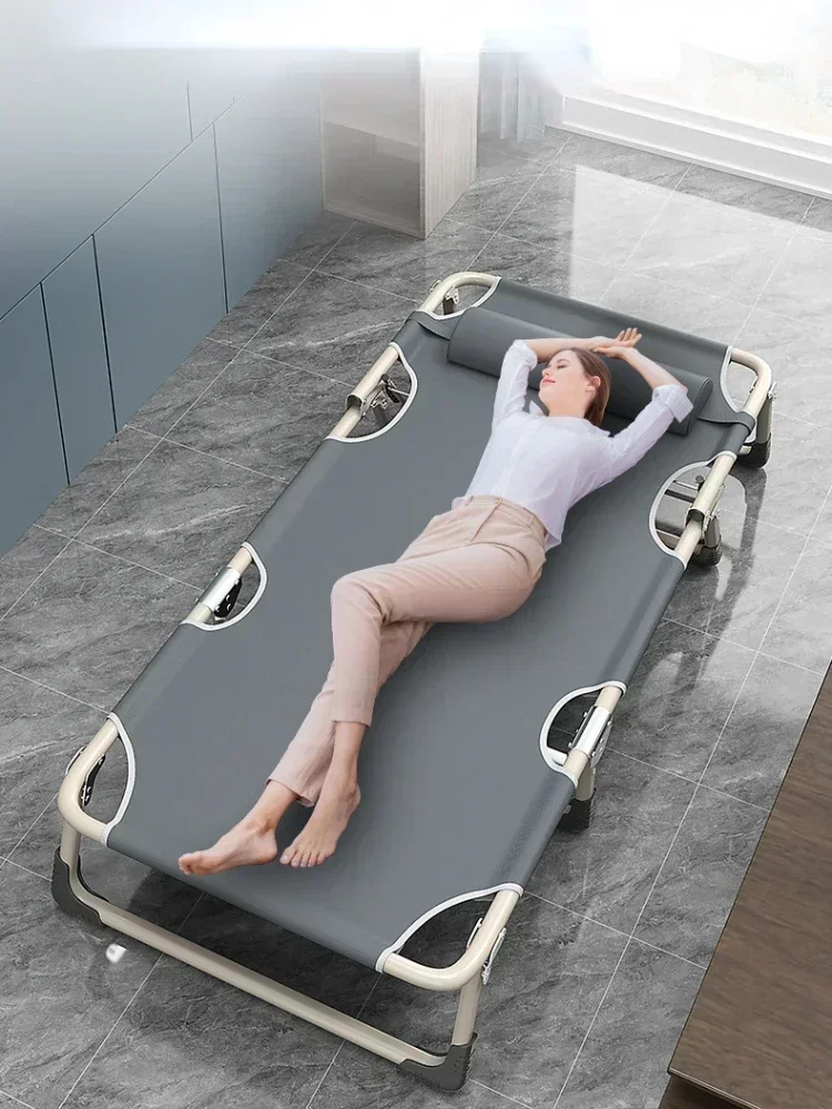 Outdoor Daybed Furniture - オフィスランチ用折りたたみラウンジチェア、二通りの使い方ができるリクライニング折りたたみ椅子、調節可能なポータブルアウトドアビーチキャンプ用マーチングベッド