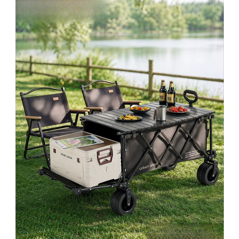Outdoor Furniture Metal - 折りたたみ式キャンプワゴン、屋外用、コンパクトに収納可能、リクライニング機能付き、子供用、ピクニック、キャンプ、集まり、旅行、キャンプ用トレーラー。