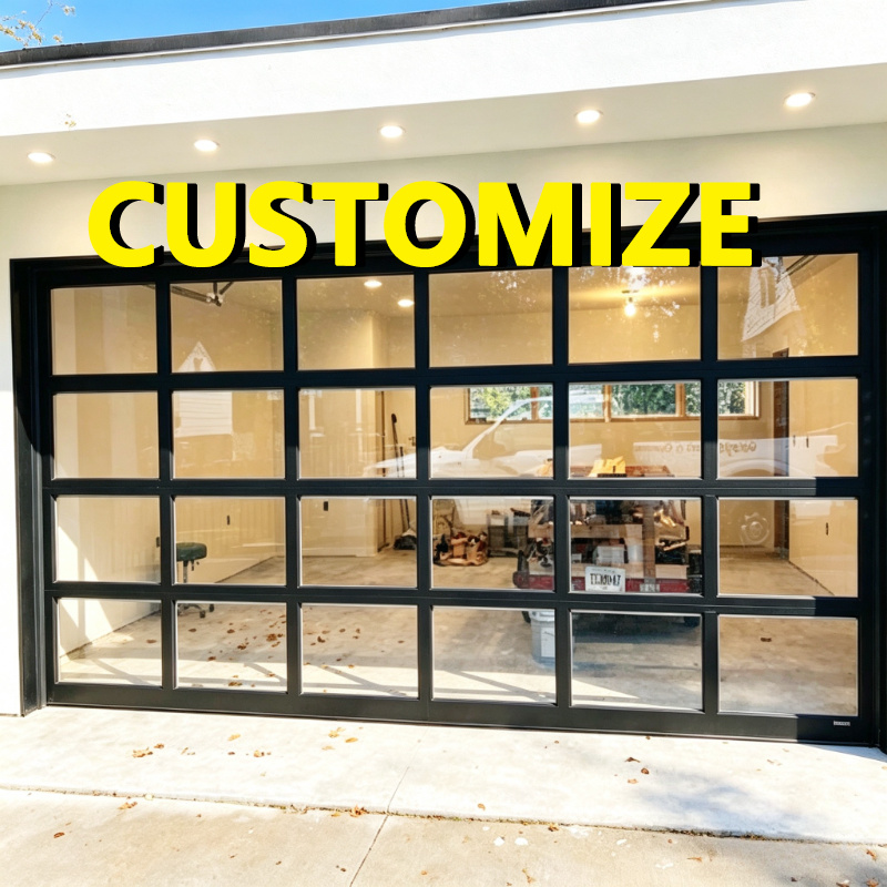 Outdoor Furniture Metal - 任意のサイズのカスタムセンサーライト搭載セクショナルガレージドア、アルミ製、ワンキーリモート開閉、落下防止安全設計、断熱、家庭用