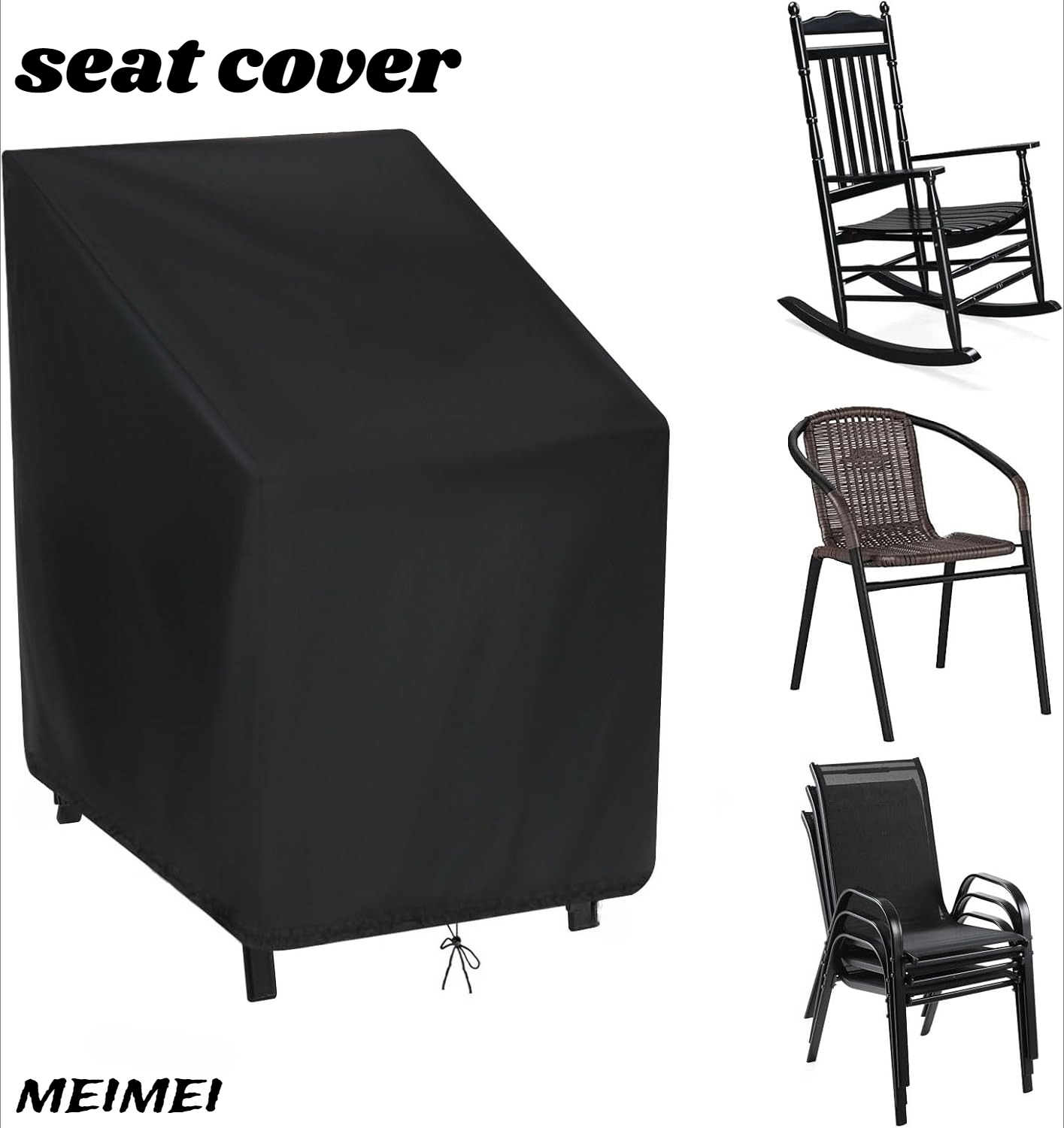 Outdoor Furniture Sofa - 積み重ね椅子ダストカバー収納袋屋外ガーデン家具プロテクター高品質防水防塵椅子オーガナイザー