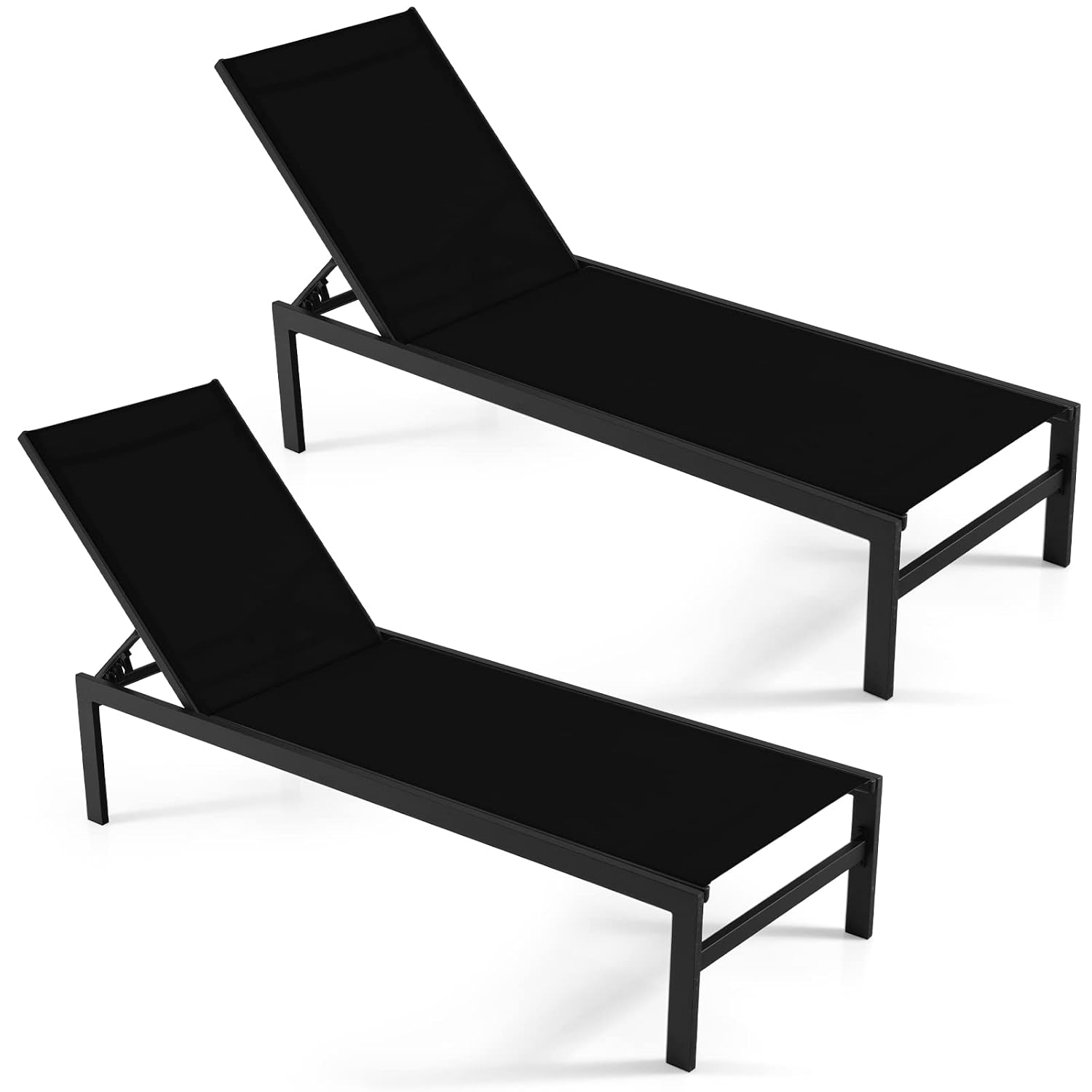 パティオ用リクライニングチェアセット2脚、屋外用リクライニン - Outdoor Furniture Recliner Set のレビューと価格