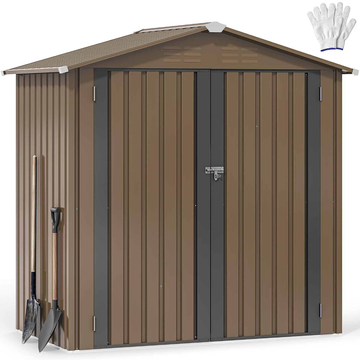 6x4フィートの金属製屋外収納庫、防水ツール小屋、頑丈な収納 - Outdoor Furniture Metal のレビューと価格