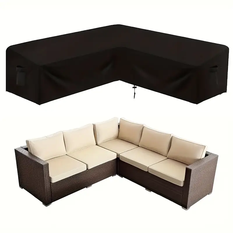 屋外用L字型家具カバー、190Dオックスフォード生地製、引き - Outdoor Furniture Sofa のレビューと価格