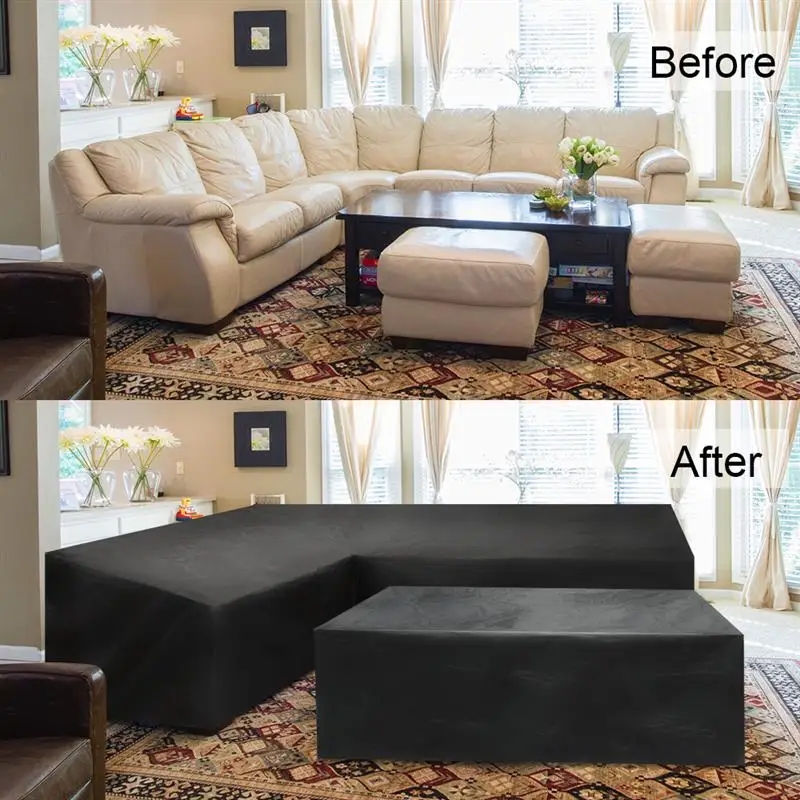 屋外用L字型家具カバー、190Dオックスフォード生地製、引き - Outdoor Furniture Sofa のレビューと価格