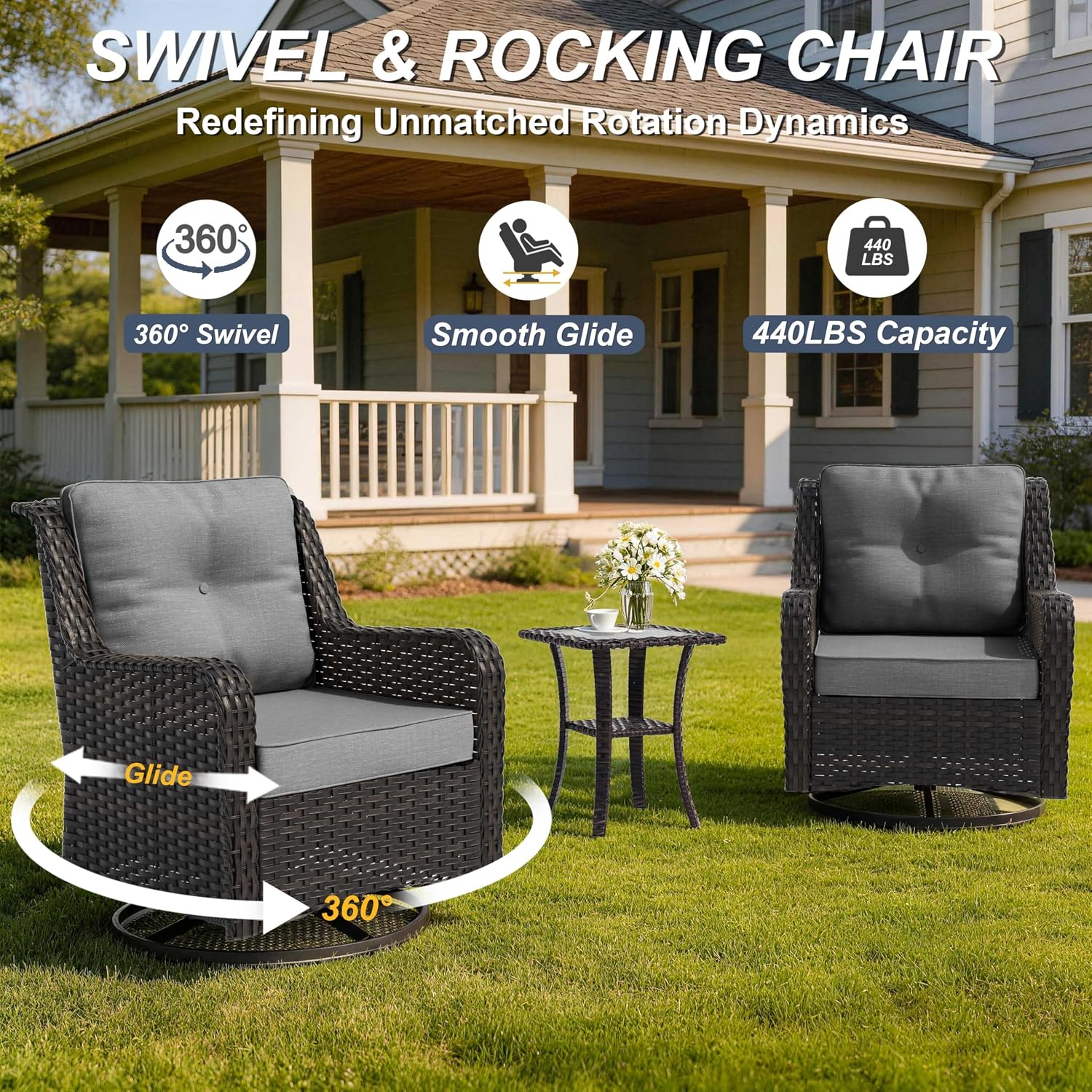 7点セットのパティオ家具セット、屋外用厚手の籐製セクショナル - Outdoor Furniture Bali のレビューと価格