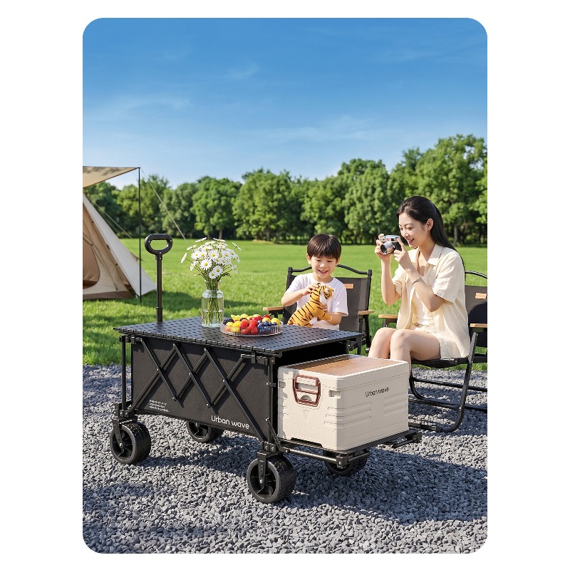 折りたたみ式キャンプワゴン、屋外用、コンパクトに収納可能、リ - Outdoor Furniture Metal のレビューと価格