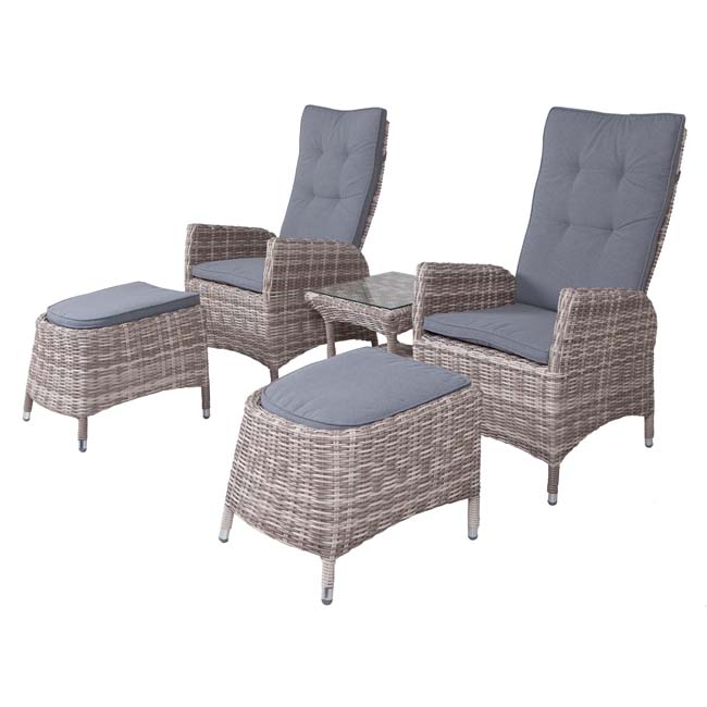 レジャー用アルミフレームPEウィッカーチェア家具、クッション - Outdoor Furniture Recliner Set のレビューと価格