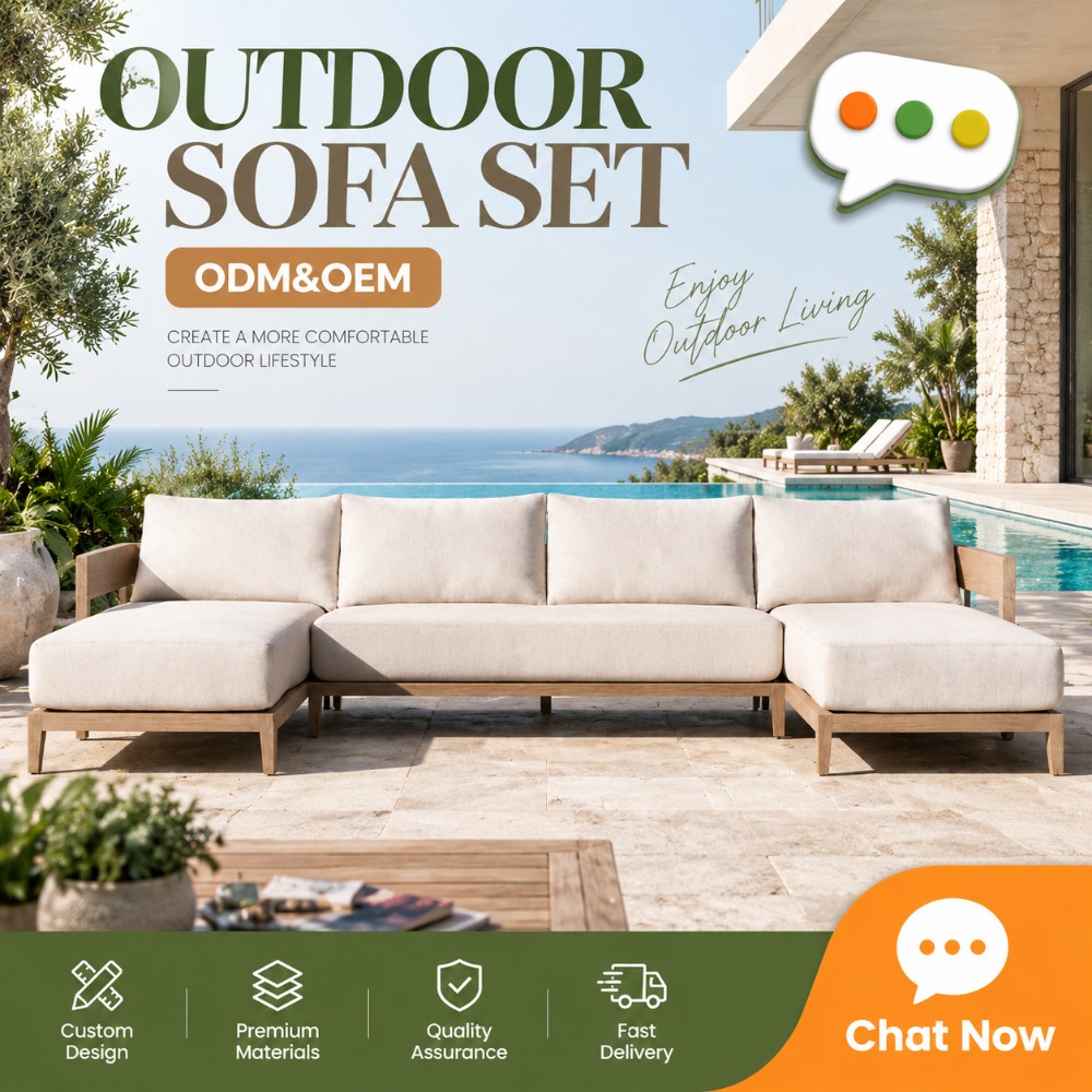 高級カスタムチーク製ガーデンソファセット、耐候性のある無垢材 - Outdoor Furniture Teak のレビューと価格