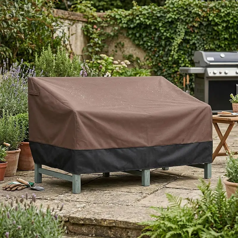 頑丈なパティオ用ダブルソファチェアカバー、バックルと引き紐付 - Outdoor Furniture Sofa のレビューと価格