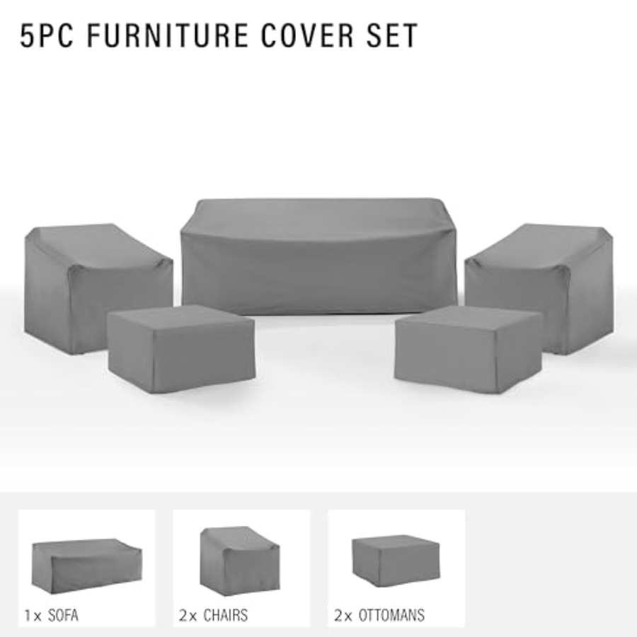 パティオ家具カバー、防水5点セット、屋外用椅子、ソファ、オッ - Outdoor Furniture Sofa のレビューと価格