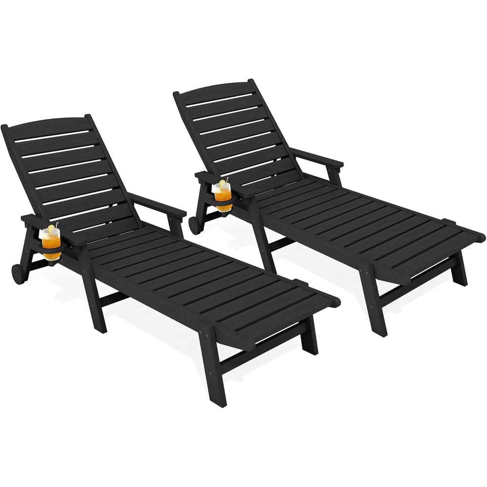 HDPE ラウンジチェア アウトドアセット o 2、カップホ - Outdoor Furniture Recliner Set のレビューと価格