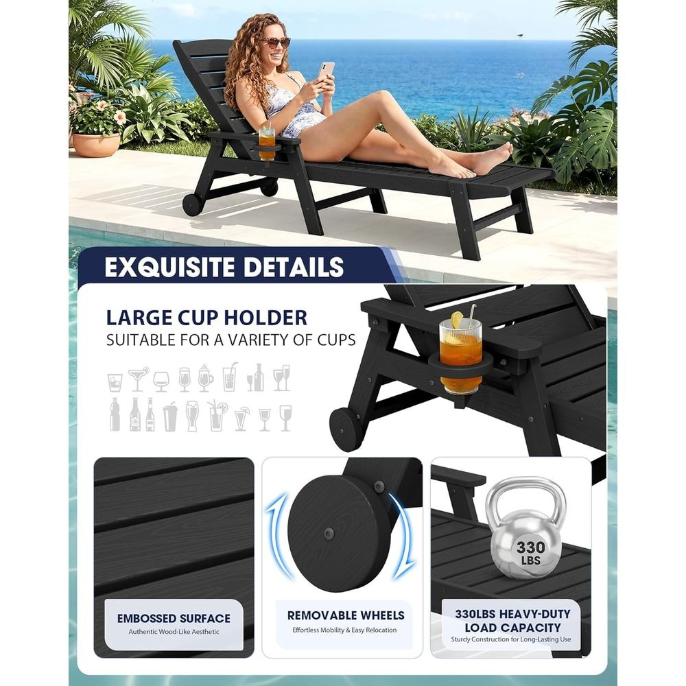 HDPE ラウンジチェア アウトドアセット o 2、カップホ - Outdoor Furniture Recliner Set のレビューと価格
