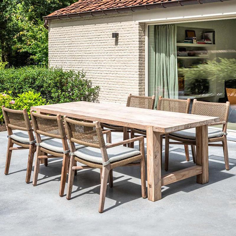 屋外用テーブルと椅子、耐腐食性チーク材ヴィラパティオ家具、屋 - Outdoor Furniture Teak のレビューと価格