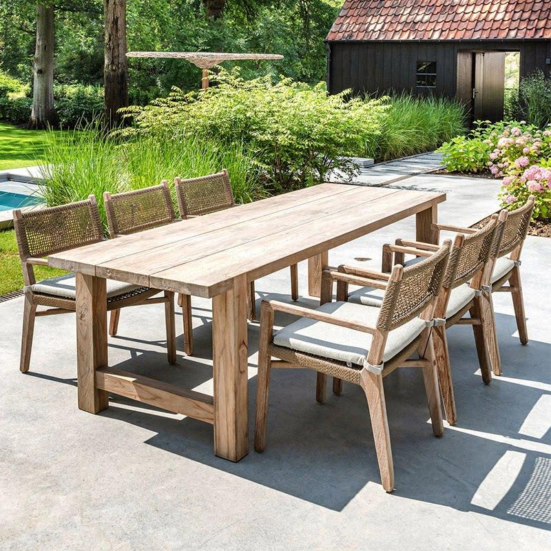 屋外用テーブルと椅子、耐腐食性チーク材ヴィラパティオ家具、屋 - Outdoor Furniture Teak のレビューと価格