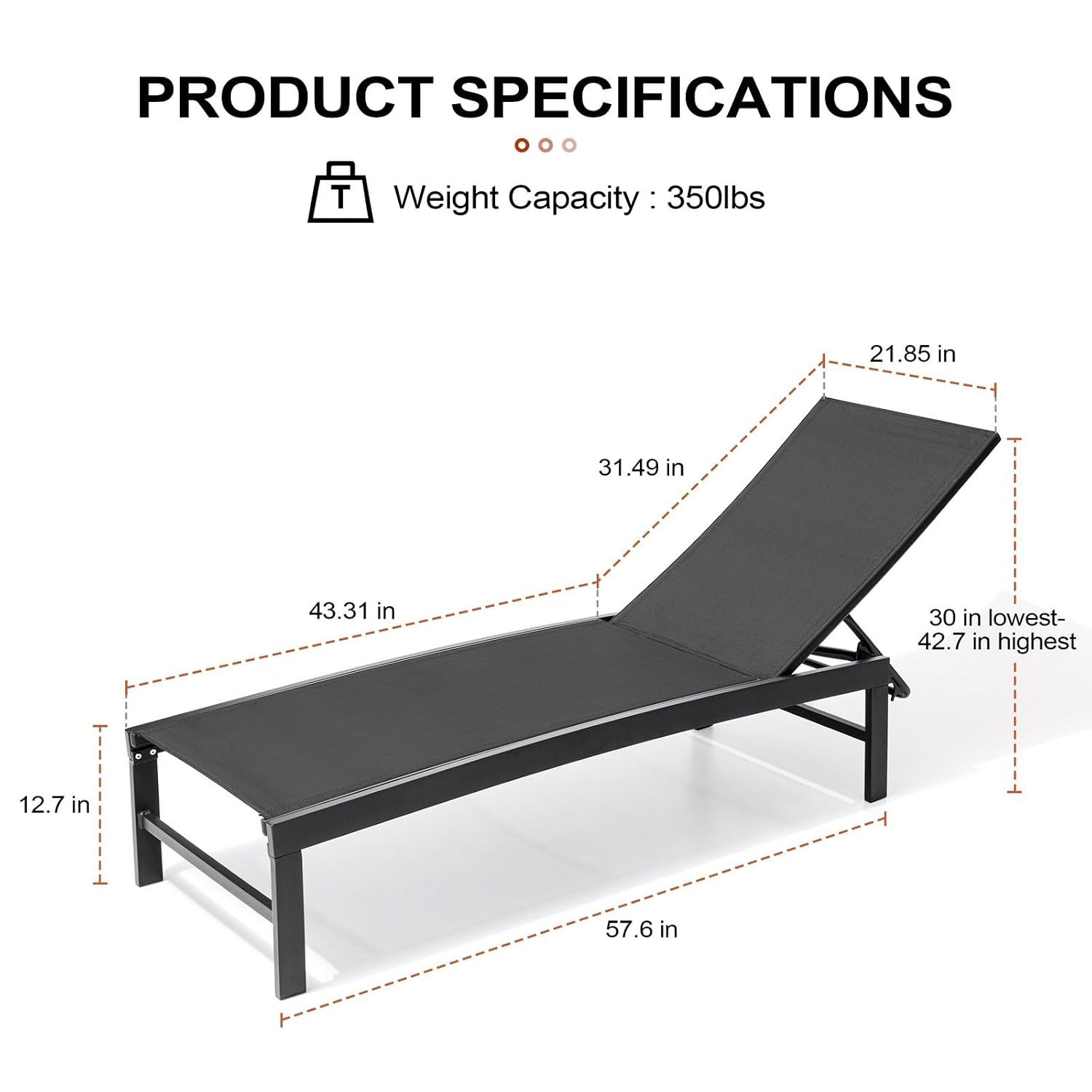 調整可能な5段階リクライニング機能付き屋外用ラウンジチェア2 - Outdoor Furniture Recliner Set のレビューと価格