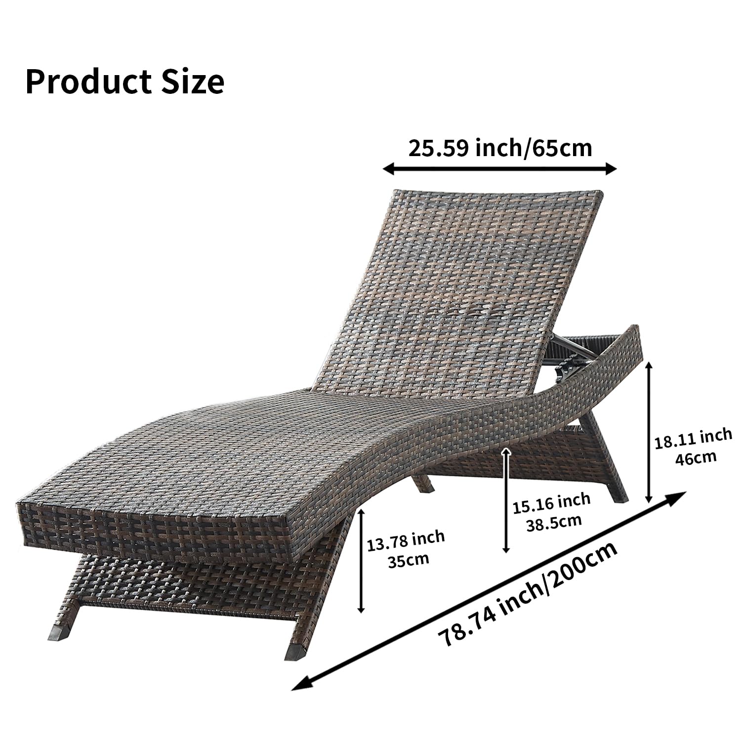 屋外用籐製ラタン製長椅子 79インチ リクライニング式 パテ - Outdoor Furniture Recliner Set のレビューと価格