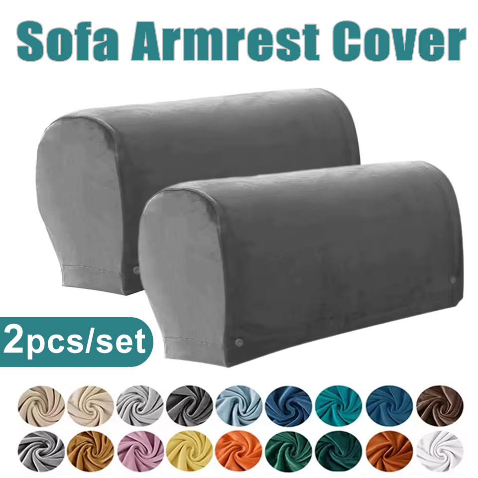 2 ピース/セットベルベットソファアームチェアカバー滑り止め - Outdoor Furniture Recliner Set のレビューと価格