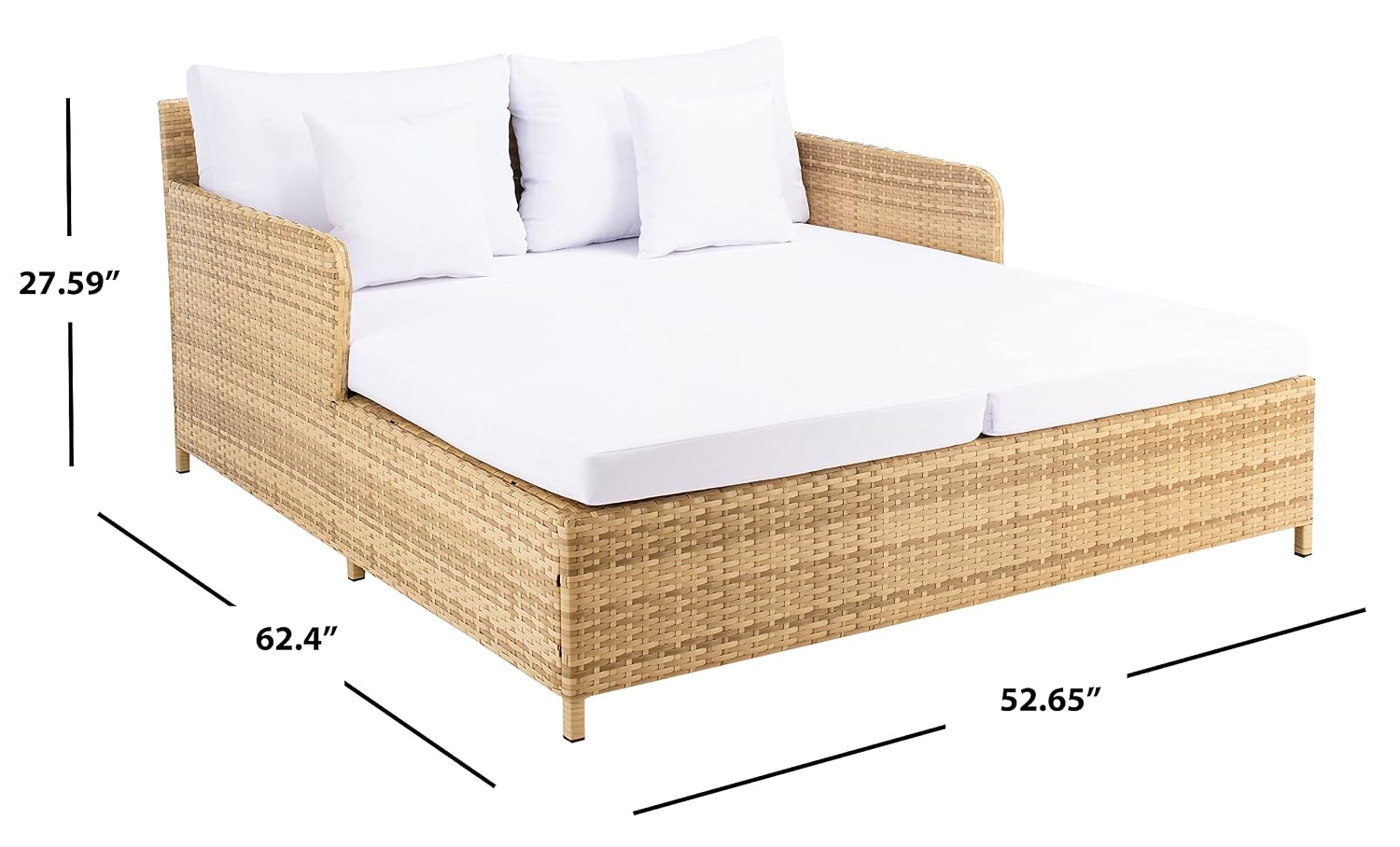 アウトドアカデオデイベッド ナチュラル＆ホワイトスチールフレ - Outdoor Daybed Furniture のレビューと価格